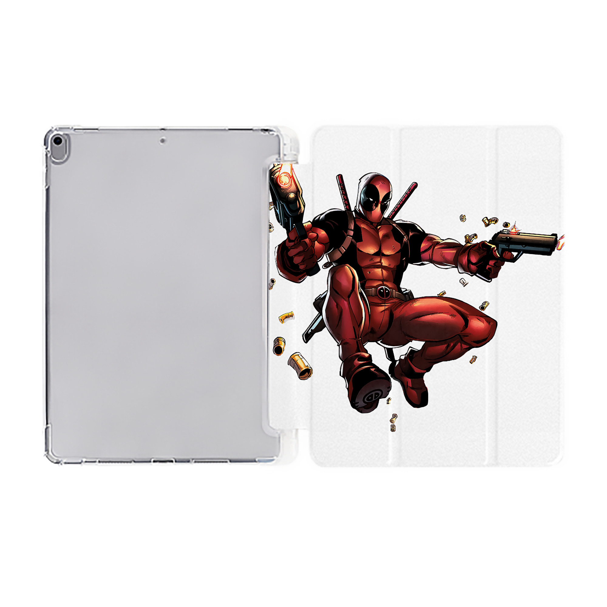 （画像用） Deadpool デッドプール IPad ケース ペン収納付き 三つ折りスタンド PUレザー×シリコン 対応機種9.5/10.5/10.9インチ